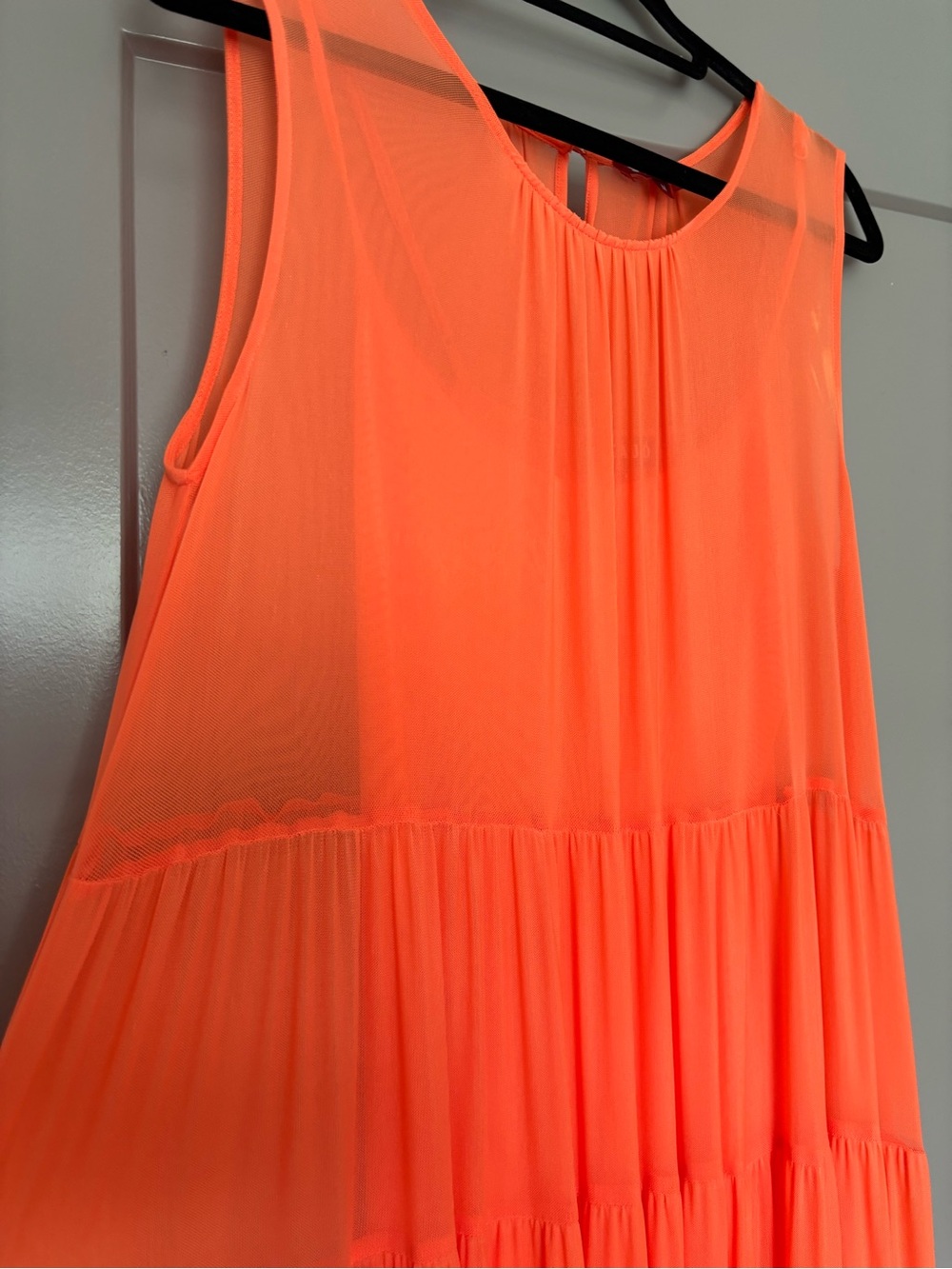 STAUD - Tiered Stretch Mesh Maxi Dress
